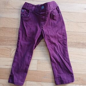 Garanimals Maroon Trousers with Button Accents